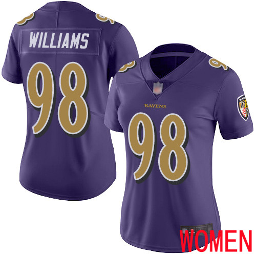 Baltimore Ravens Limited Purple Women Brandon Williams Jersey NFL Football 98 Rush Vapor Untouchable